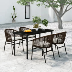 vidaXL Ensemble à manger de jardin 5 pcs Marron