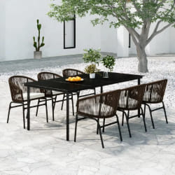 vidaXL Ensemble à manger de jardin 7 pcs Marron