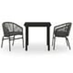 vidaXL Ensemble à manger de jardin 3 pcs Gris