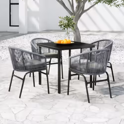 Créez une esthétique convaincante et uniforme dans votre espace extérieur avec cet ensemble de salle à manger de jardin ! Cet ...