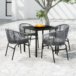 Vidaxl - Ensemble de salle à manger de jardin 5 pcs Gris