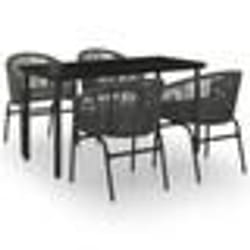 vidaXL Ensemble à manger de jardin 5 pcs Gris