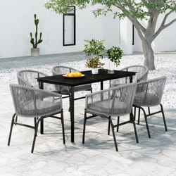 Vidaxl - Ensemble de salle à manger de jardin 7 pcs Gris