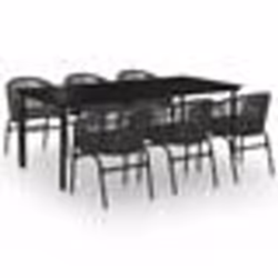 vidaXL Ensemble à manger de jardin 7 pcs Gris