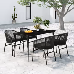 Créez une esthétique convaincante et uniforme dans votre espace extérieur avec cet ensemble de salle à manger de jardin ! Cet ...