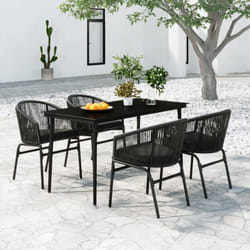 Vidaxl - Ensemble à manger de jardin 5 pcs Noir