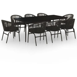 Vidaxl - Ensemble à manger de jardin 9 pcs Noir