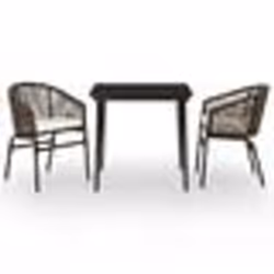 vidaXL Ensemble à manger de jardin 3 pcs Marron