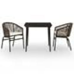 vidaXL Ensemble à manger de jardin 3 pcs Marron