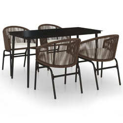 vidaXL Ensemble à manger de jardin 5 pcs Marron