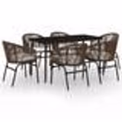 vidaXL Ensemble à manger de jardin 7 pcs Marron