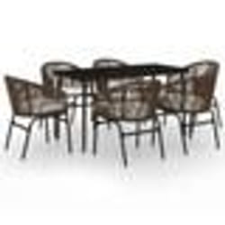 vidaXL Ensemble à manger de jardin 7 pcs Marron