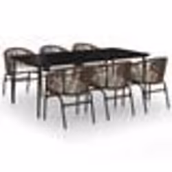 vidaXL Ensemble à manger de jardin 7 pcs Marron