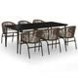 vidaXL Ensemble à manger de jardin 7 pcs Marron