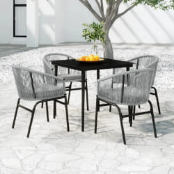 vidaXL Ensemble à manger de jardin 5 pcs Gris