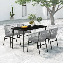 vidaXL Ensemble à manger de jardin 5 pcs Gris