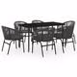 vidaXL Ensemble à manger de jardin 7 pcs Gris
