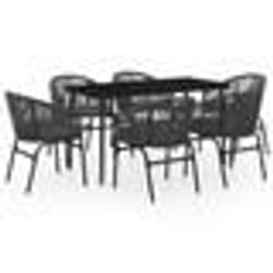 vidaXL Ensemble à manger de jardin 7 pcs Gris