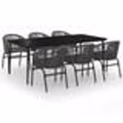 vidaXL Ensemble à manger de jardin 7 pcs Gris