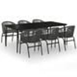 vidaXL Ensemble à manger de jardin 7 pcs Gris