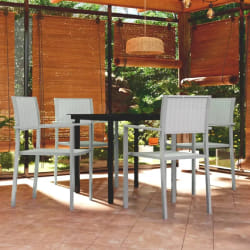 vidaXL Ensemble à manger de jardin 5 pcs Blanc