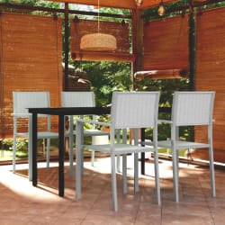 vidaXL Ensemble à manger de jardin 5 pcs Blanc