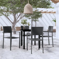 vidaXL Ensemble à manger de jardin 5 pcs Noir