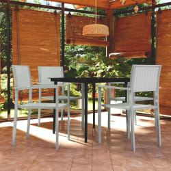 vidaXL Ensemble à manger de jardin 5 pcs Blanc