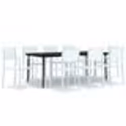 vidaXL Ensemble à manger de jardin 9 pcs Blanc