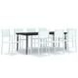 vidaXL Ensemble à manger de jardin 9 pcs Blanc
