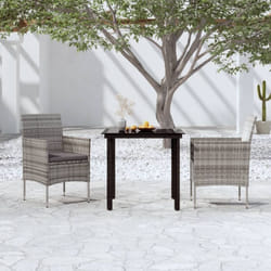 Vidaxl - Ensemble de salle à manger de jardin et coussins 3pcs Gris/noir