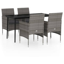 Vidaxl - Ensemble à manger de jardin et coussins 5pcs Gris/noir