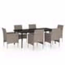 vidaXL Ensemble à manger de jardin coussins 7 pcs Beige/noir