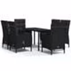 vidaXL Ensemble à manger de jardin avec coussins 7 pcs Noir