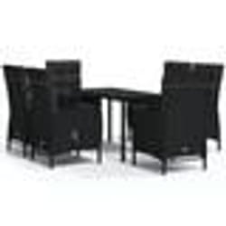 vidaXL Ensemble à manger de jardin avec coussins 7 pcs Noir