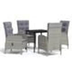 vidaXL Ensemble à manger de jardin et coussins 5pcs Gris/noir