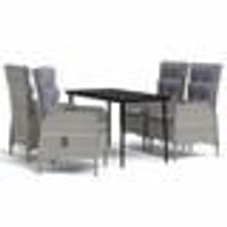 vidaXL Ensemble à manger de jardin et coussins 5pcs Gris/noir