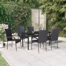 Vidaxl - Ensemble de salle à manger d'extérieur 7 pcs Noir