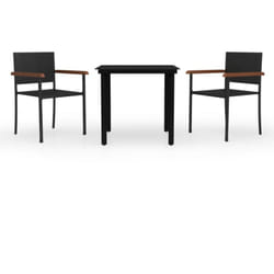 Ensemble À Manger De Jardin 3 Pcs Noir Vidaxl