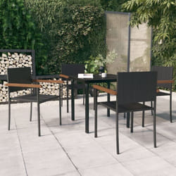 Vidaxl Ensemble À Manger De Jardin 5 Pcs Noir