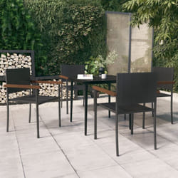 Vidaxl Ensemble À Manger De Jardin 5 Pcs Noir