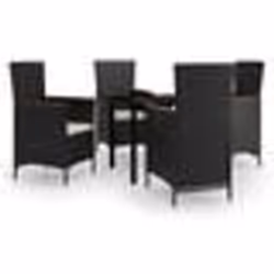vidaXL Ensemble à manger de jardin avec coussins 5 pcs Noir