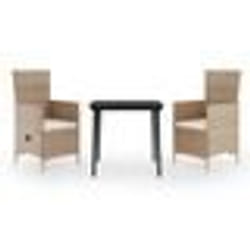 vidaXL Ensemble à manger de jardin avec coussins 3 pcs Beige