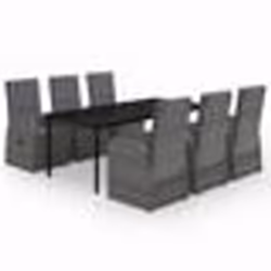 vidaXL Ensemble à manger de jardin avec coussins 7 pcs Gris