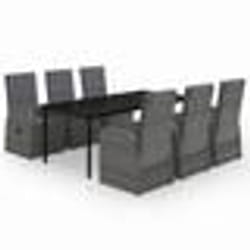 vidaXL Ensemble à manger de jardin avec coussins 7 pcs Gris