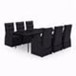 vidaXL Ensemble à manger de jardin avec coussins 7 pcs Noir