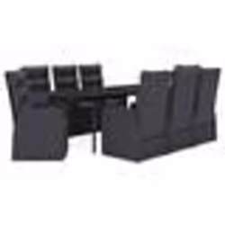 vidaXL Ensemble à manger de jardin avec coussins 9 pcs noir