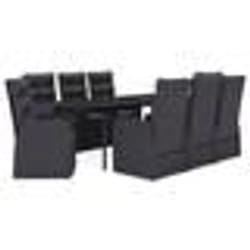 vidaXL Ensemble à manger de jardin avec coussins 9 pcs noir