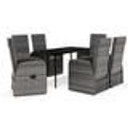 vidaXL Ensemble à manger de jardin avec coussins 7 pcs Gris