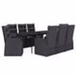 vidaXL Ensemble à manger de jardin avec coussins 9 pcs noir